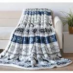 Naturtex pléd sherpa 130x170 cm szarvas kék-fehér-szürke 
