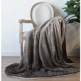   Naturtex sherpa design kétoldalas pléd - Ombre Grey 150x200 cm